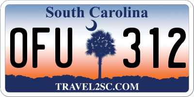 SC license plate OFU312