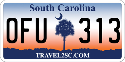 SC license plate OFU313