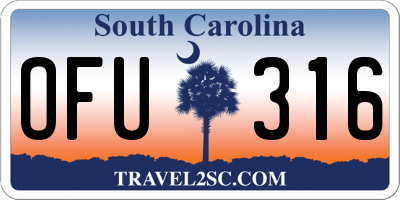 SC license plate OFU316