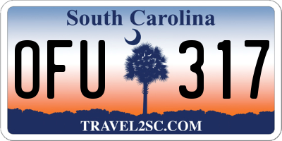 SC license plate OFU317