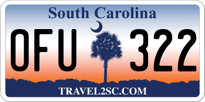 SC license plate OFU322