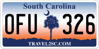 SC license plate OFU326