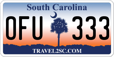 SC license plate OFU333