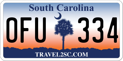 SC license plate OFU334