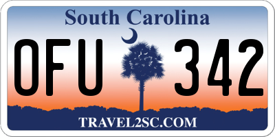 SC license plate OFU342