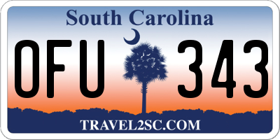 SC license plate OFU343