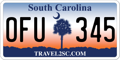 SC license plate OFU345