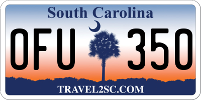 SC license plate OFU350
