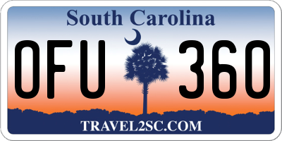 SC license plate OFU360
