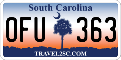 SC license plate OFU363