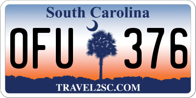 SC license plate OFU376