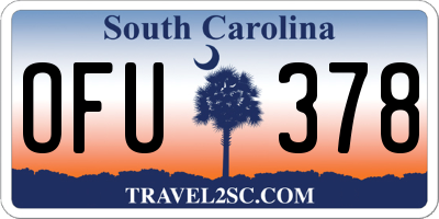 SC license plate OFU378
