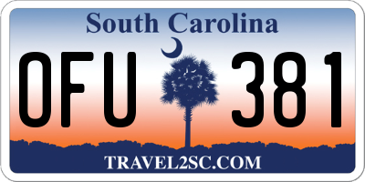 SC license plate OFU381