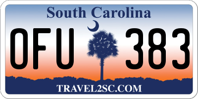 SC license plate OFU383