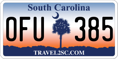 SC license plate OFU385