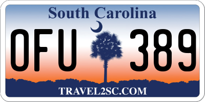 SC license plate OFU389