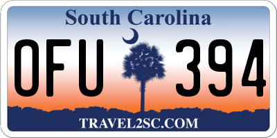 SC license plate OFU394
