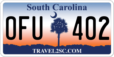 SC license plate OFU402
