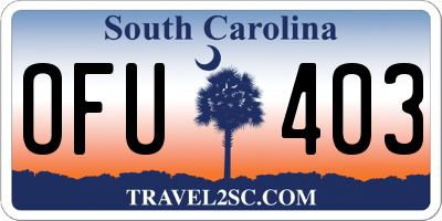 SC license plate OFU403