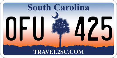 SC license plate OFU425