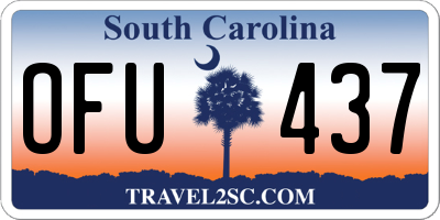 SC license plate OFU437