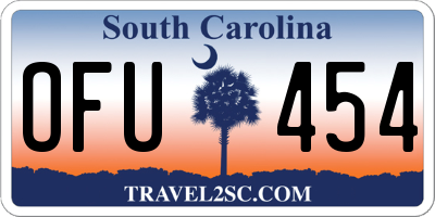 SC license plate OFU454