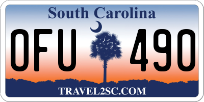 SC license plate OFU490