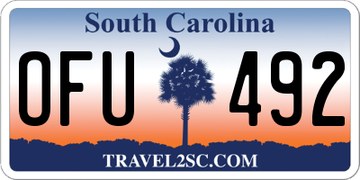 SC license plate OFU492