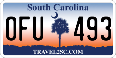 SC license plate OFU493