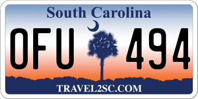 SC license plate OFU494