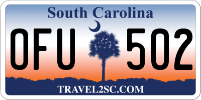 SC license plate OFU502