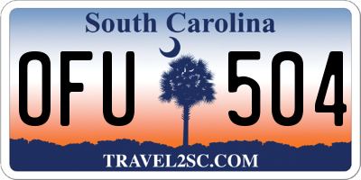 SC license plate OFU504