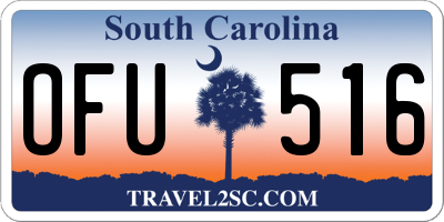 SC license plate OFU516
