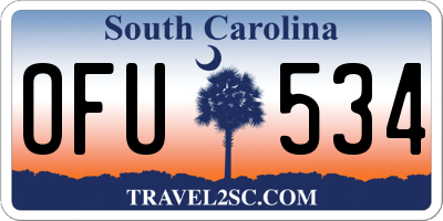 SC license plate OFU534