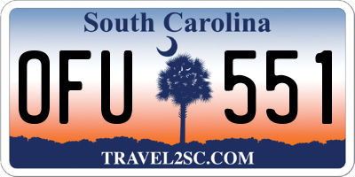SC license plate OFU551
