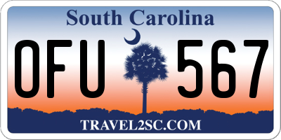 SC license plate OFU567