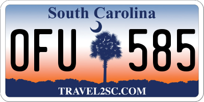 SC license plate OFU585