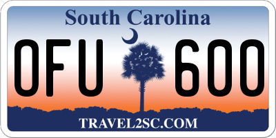 SC license plate OFU600