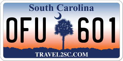 SC license plate OFU601