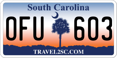 SC license plate OFU603