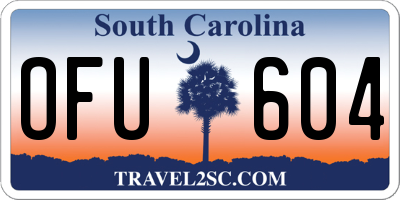 SC license plate OFU604