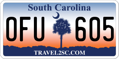 SC license plate OFU605