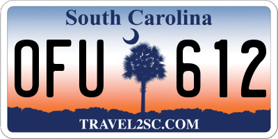 SC license plate OFU612