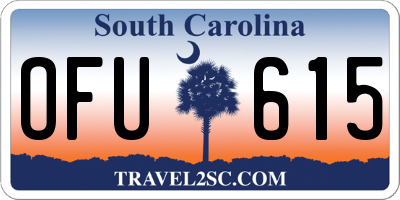 SC license plate OFU615