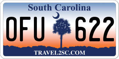 SC license plate OFU622