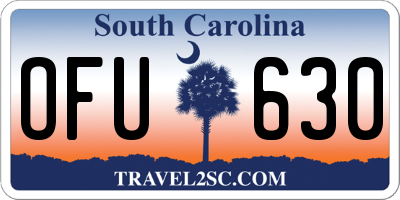 SC license plate OFU630