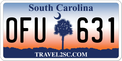 SC license plate OFU631