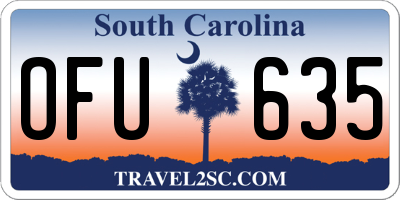 SC license plate OFU635