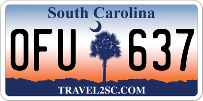 SC license plate OFU637