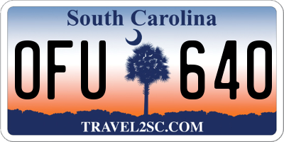 SC license plate OFU640